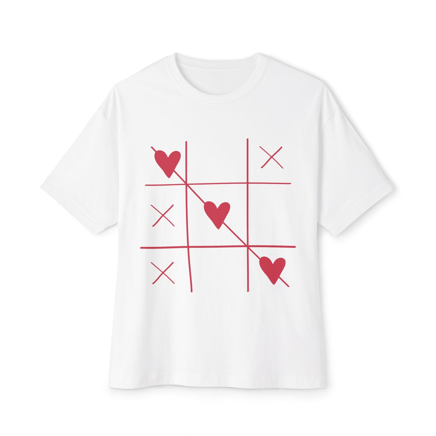 Cute Hearts Oversized Tee - Unisex Graphical Tee for Casual Style