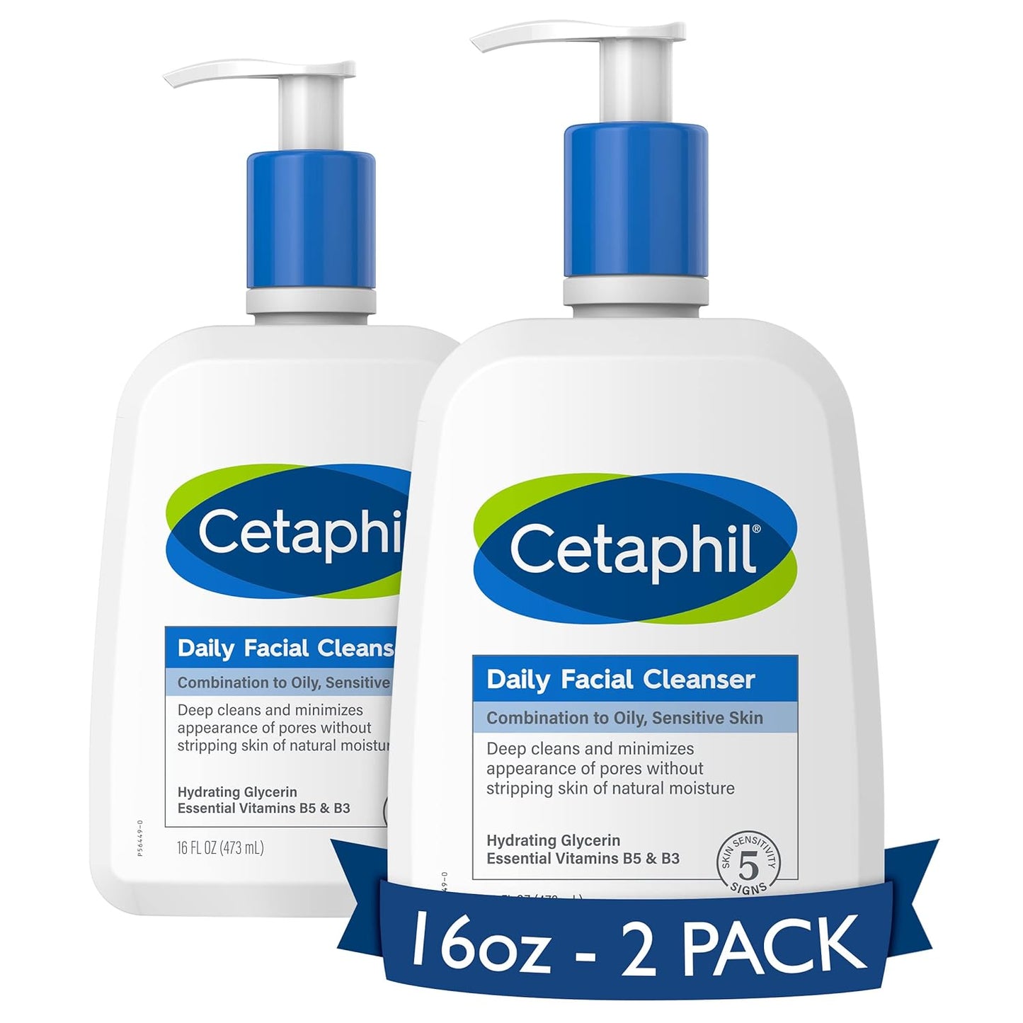 Cetaphil Face Wash, Daily Facial Cleanser for Sensitive, Combination to Oily Skin