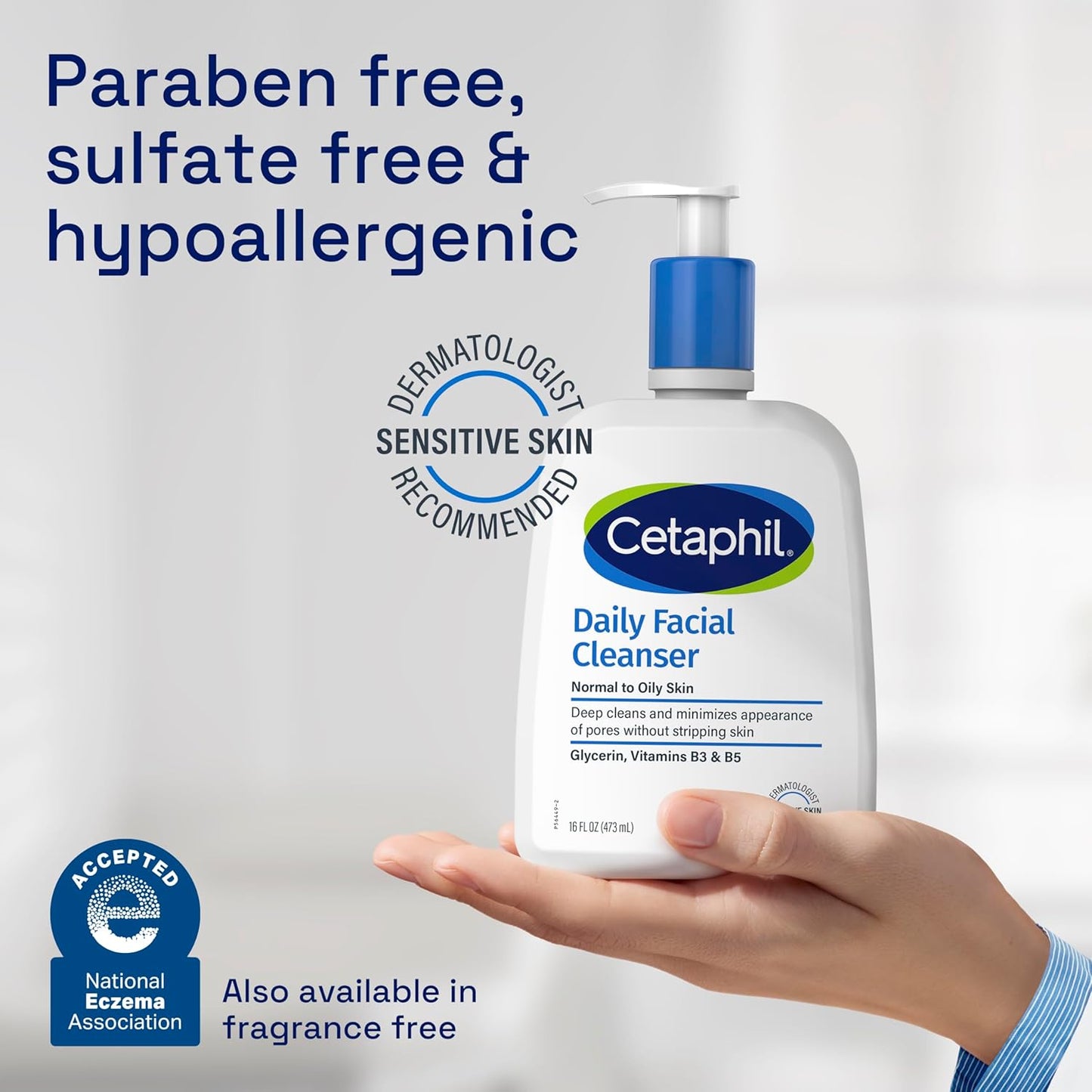 Cetaphil Face Wash, Daily Facial Cleanser for Sensitive, Combination to Oily Skin