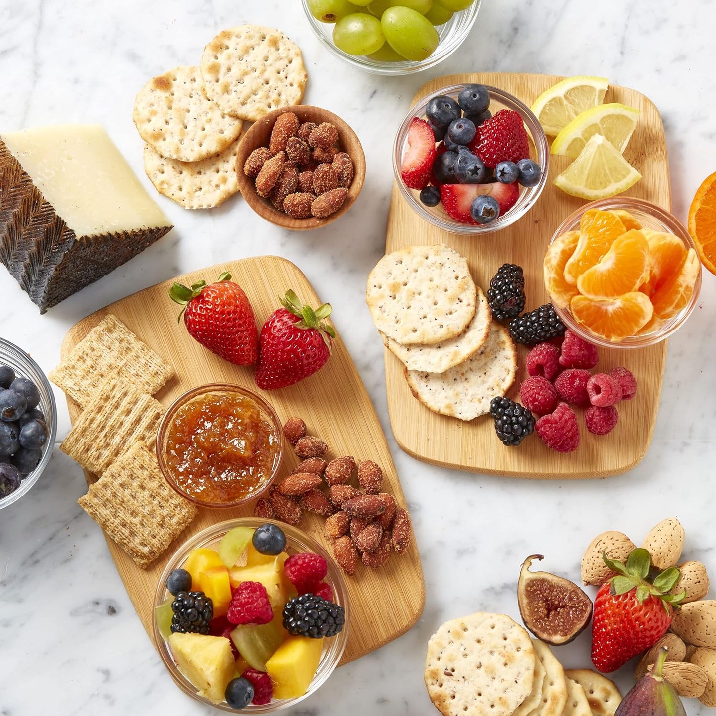 Bamboo Cutting Platter And Charcuterie Board Set