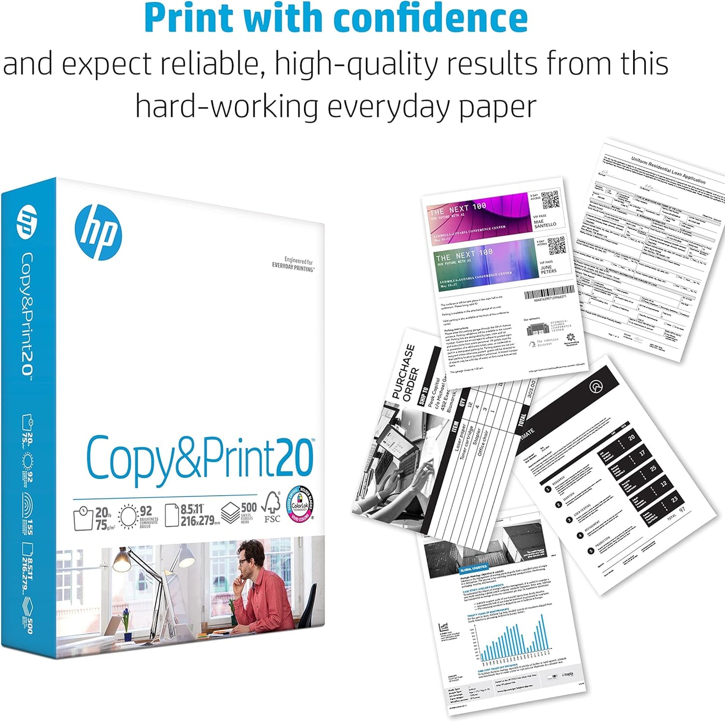 HP 8.5 x 11 Printer Copier Paper