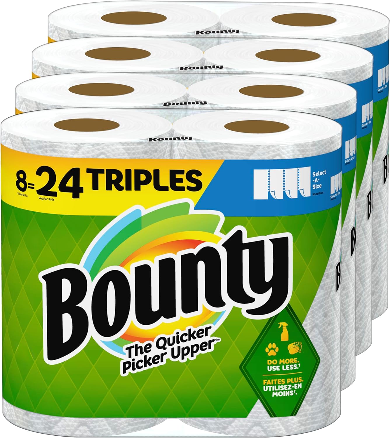 Bounty Select-A-Size Paper Towels 8 Triple Rolls = 24 Regular Rolls